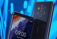 Nokia 9 PureView Exposure: Press render showing five rear cameras and in-display fingerprint sensor
